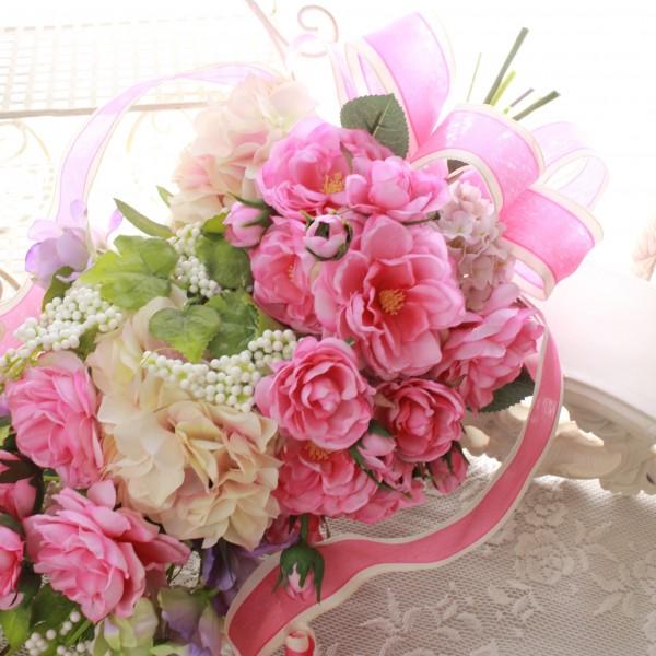造花 スワッグ (縦型B）壁飾り フラワーアレンジメント 壁掛け ギフト