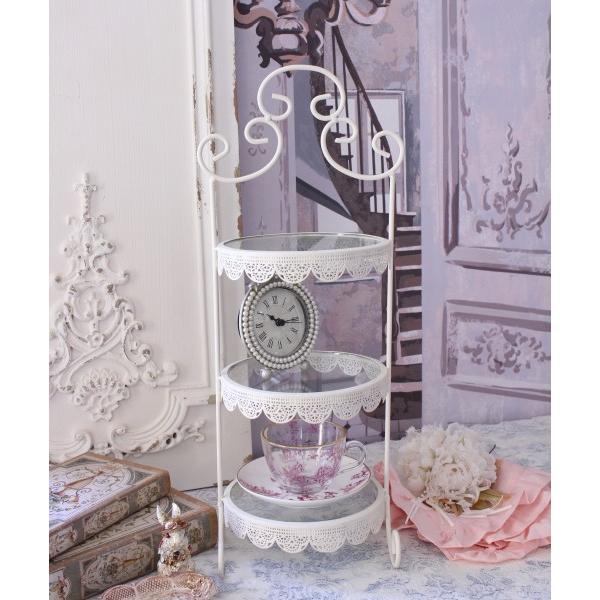 ディスプレイスタンド 3段トレイ ガラス ディスプレイ ラック 3段