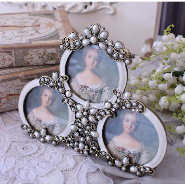 ダブルツインフレーム　フランスアンティーク　リボン　ローズ　ホワイトシャビー ダブルツインフレーム フランスアンティーク リボン ローズ