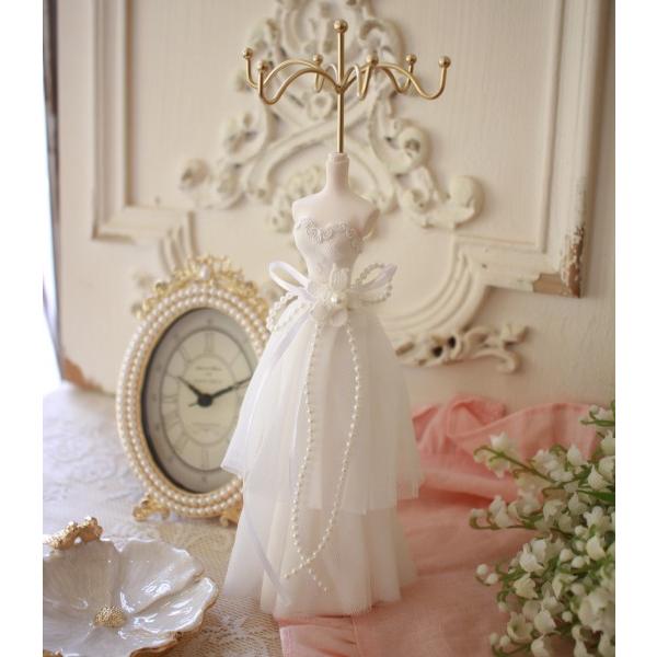 アクセサリースタンド ホワイト ドレス トルソー 可愛い ジュエリー