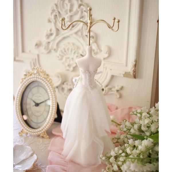 アクセサリースタンド ホワイト ドレス トルソー 可愛い ジュエリー