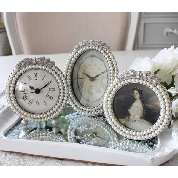 リボン‼️Betsey Johnson リボンモチーフ 時計 置き時計 リボンパール オーバル テーブルクロック 置時計 かわいい