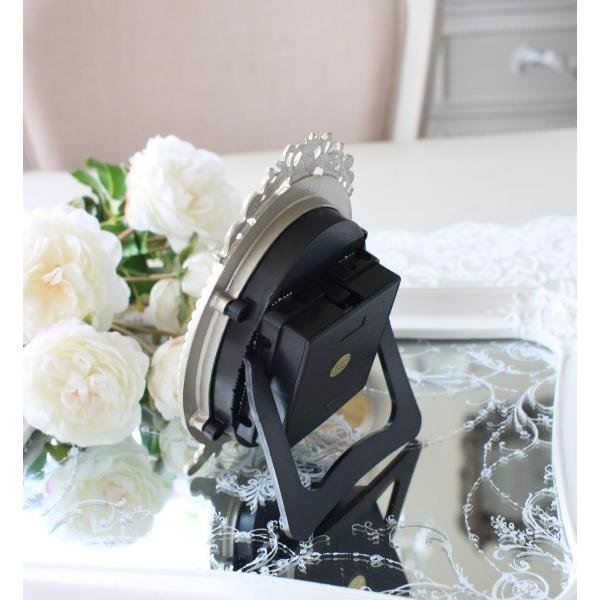 置き時計 可愛い 置時計 猫脚パール オーバル シルバー ギフト