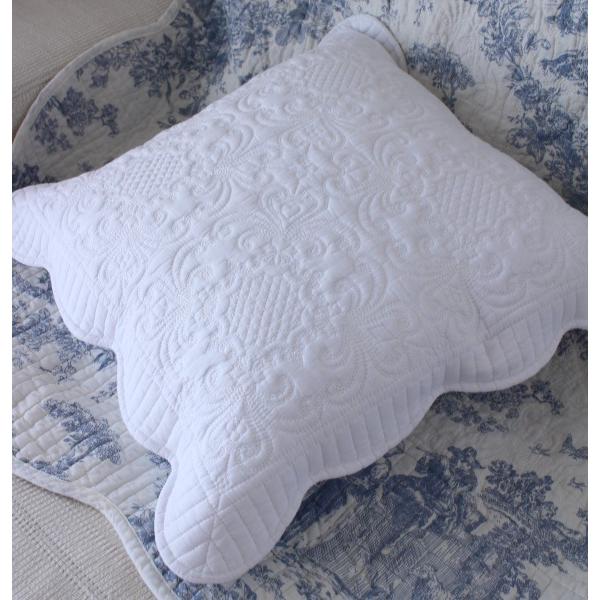 ホワイトキルト クッションカバー 45×45 綿 コットン ホワイト キルト