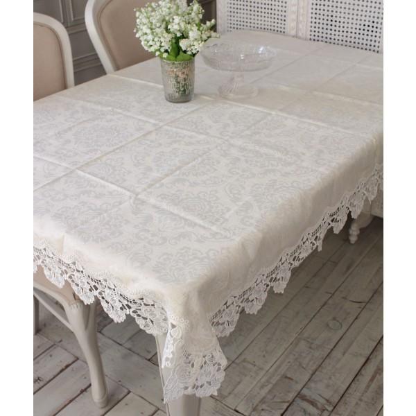 ハンドプリントコットンテーブルクロス（スウェーデン製）　プレゼント付き テーブルクロス はっ水 4人掛けテーブル レース 撥水 120