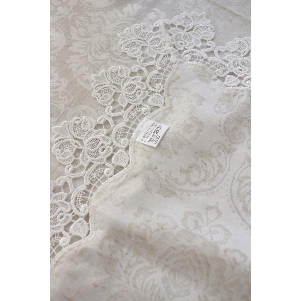 テーブルクロス 6人掛けテーブル 撥水 レース 135×225cm ジャガード