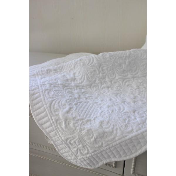 ホワイトキルト マット ラグマット 50×150 ホワイト 綿 座面カバー