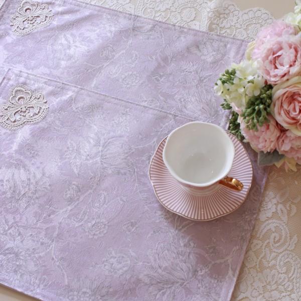 ランチョンマット はっ水 花柄 撥水加工 ピンク ラベンダー フラワー