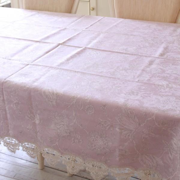 撥水加工 ピンク かわいい テーブルクロス 花柄 ラベンダー 高級