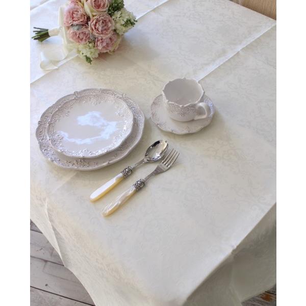 テーブルクロス 撥水 長方形 4人掛け 120×170 ダマスクローズ ダマスク