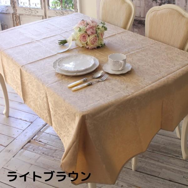 テーブルクロス 撥水 長方形 4人掛け 120×170 ダマスクローズ ダマスク