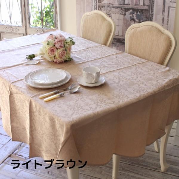 テーブルクロス 撥水 ラウンドクロス 150cm 円形 ダマスクローズ