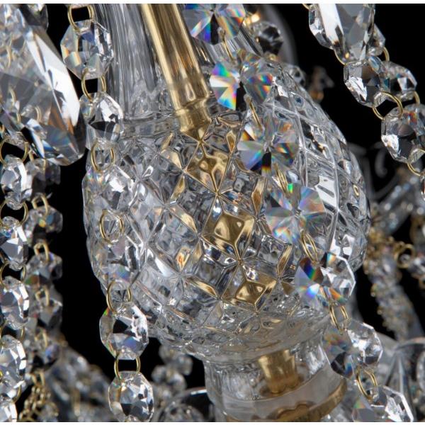 クリスタル シャンデリア ランプ 6灯 ボヘミアンクリスタル チェコ