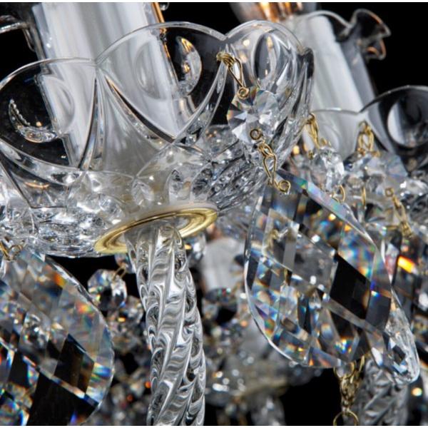 クリスタル シャンデリア ランプ 6灯 ボヘミアンクリスタル チェコ