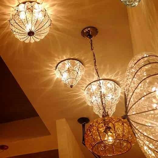 シーリングライト ガラス イタリア製 ムラノガラス アンバー