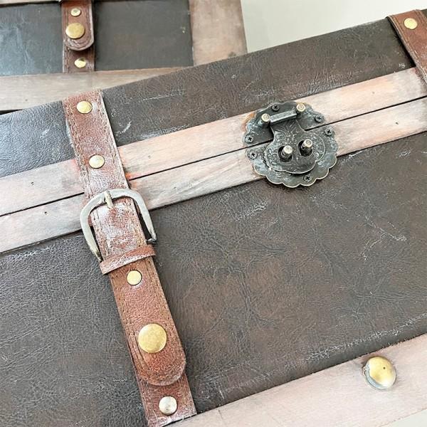 収納ケース ウッデン トランクボックス 2個セット 収納ボックス 木製