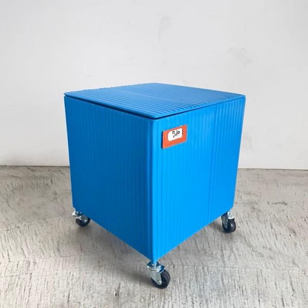 ストレージボックス スチール コンテナー 収納 ブルー 車輪付き 小物入れ ボックス ガーデニング 店舗什器 サイドテーブル_3