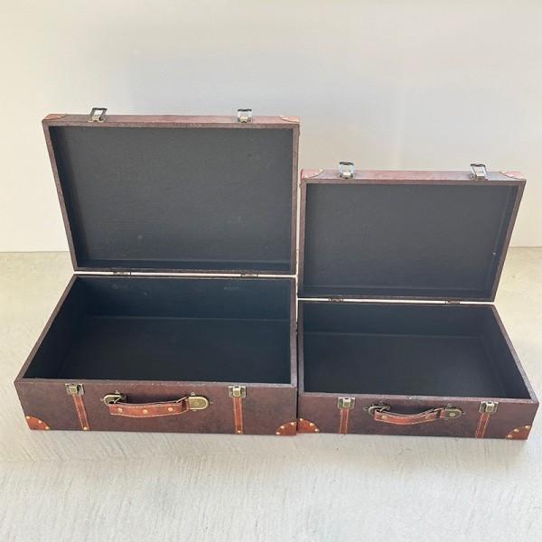 レザー トランクボックス 2個セット 収納ボックス トランク