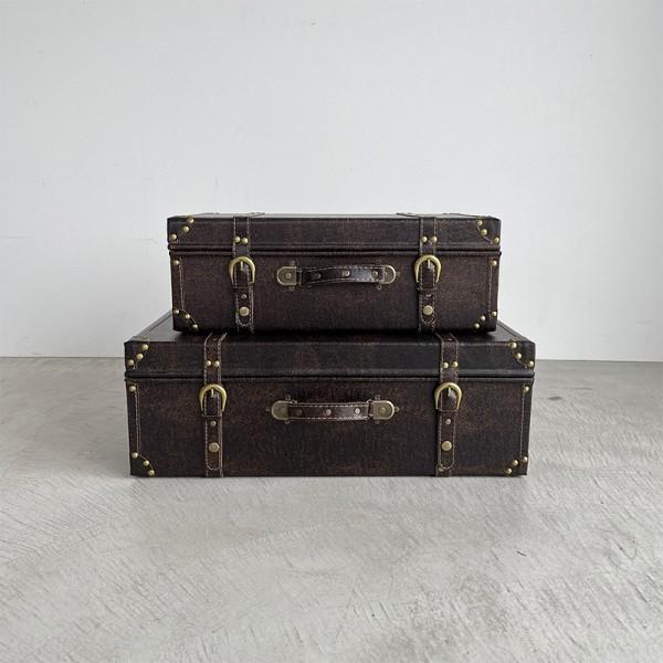 ラージ バックルボタン レザー トランクボックス トランクケース