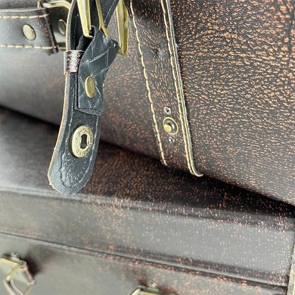 ラージ バックルボタン レザー トランクボックス トランクケース