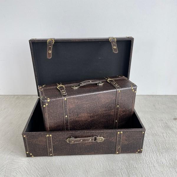 ラージ バックルボタン レザー トランクボックス トランクケース