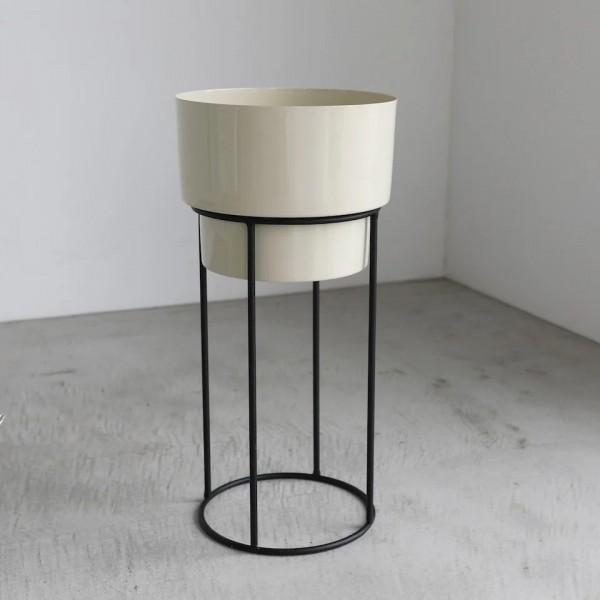 プランタースタンド ポットカバースタンド ２点セット フラワーポット クリーム フラワースタンド プランター 鉢カバー 花台 ガーデニング 店舗什器 |  | 01