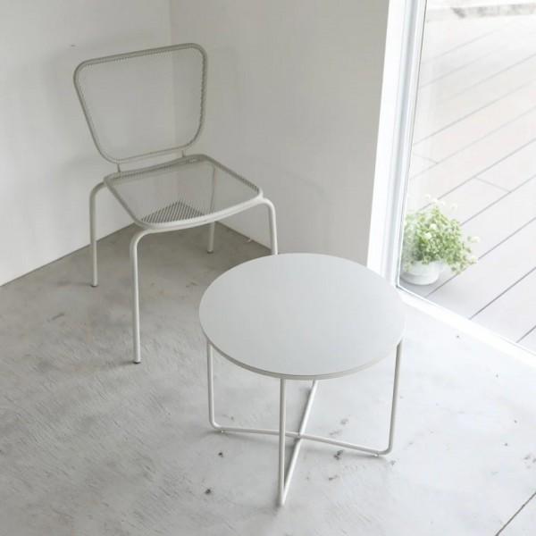 メッシュチェア ホワイト ガーデンチェア 屋外用 チェア 白 金属