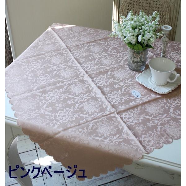 テーブルクロス トップクロス 正方形 100 撥水加工 生地 薔薇柄