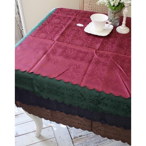テーブルクロス 135×240 6人掛けテーブル はっ水 薔薇柄 ローズ