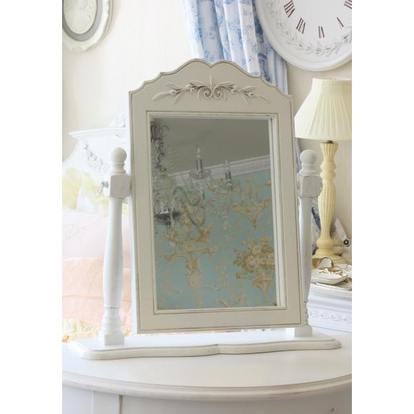 超目玉 卓上 スタンドミラー 鏡 0001 シャビーシック 送料無料 ホワイト ドレッサー かわいい アンティーク風 アンティーク Antique カントリーコーナー Country Cor 公式の Www Thedailyspud Com