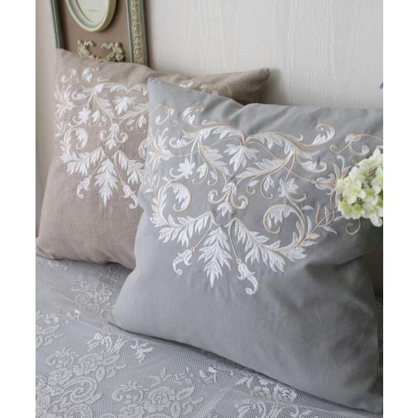 SALE30%OFF) クッションカバー コットン 40cm グレー ベージュ