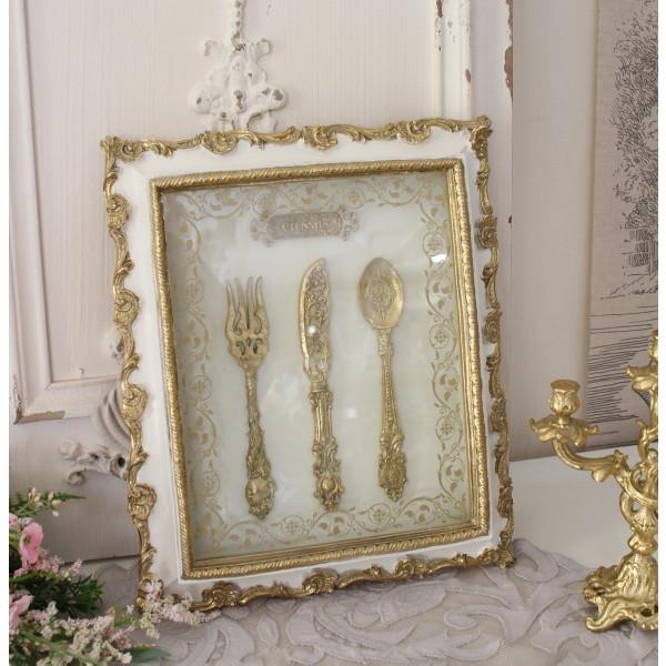 大人気 トリアノン カトラリー額254 壁飾り 額縁 ウォールデコレーション 洋風 アンティーク風 アンティーク 雑貨 姫系 輸入雑貨 シャビーシック 可愛い Cisama Sc Gov Br