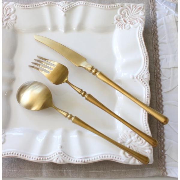新品カトラリーセット/ゴールド色（フォーク、ナイフ、スプーン）3客　パリ購入 PARIS ディナーカトラリー ゴールド ナイフ フォーク スプーン