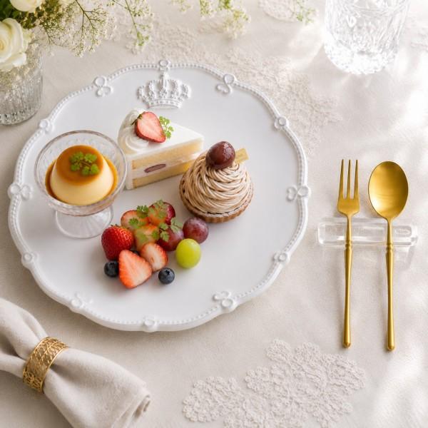 英国】 アールデコ ケーキフォーク / ティースプーン 12本 A1プレート
