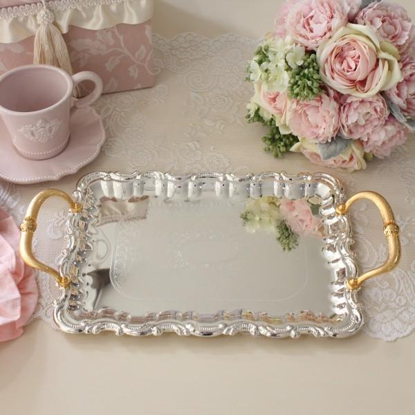 ゴールドハンドル シルバートレイ シルバートレー トレイ シルバー食器