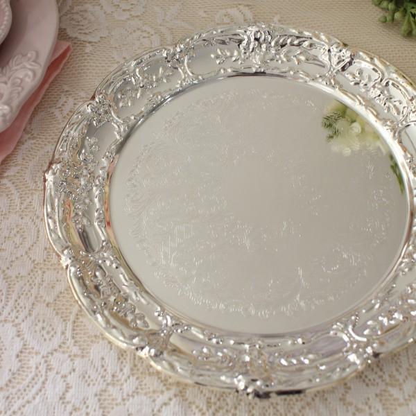 ラウンド シルバープレート スモール シルバートレー トレイ