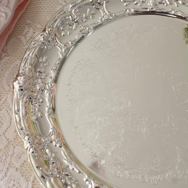 ラウンド シルバープレート スモール シルバートレー トレイ シルバー