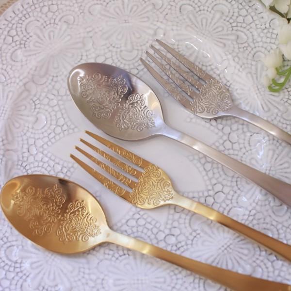 アラベスク ティースプーン ケーキフォーク デザートカトラリー