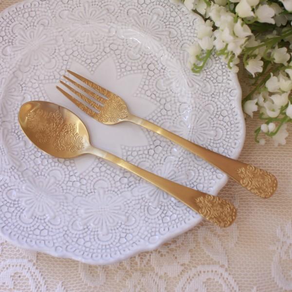 カトラリー レトロ ドライフラワー 黄色 スプーン フォーク デザート 406302_19.jpg