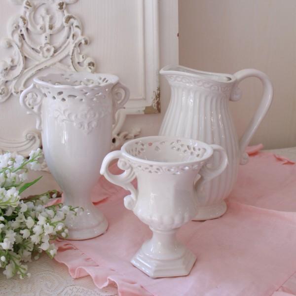 Mt. Washington Pottery 陶器 フラワーベース 花瓶 花器 フラワーベース ホワイト 花瓶 フルール (184) フラワーポット ベース