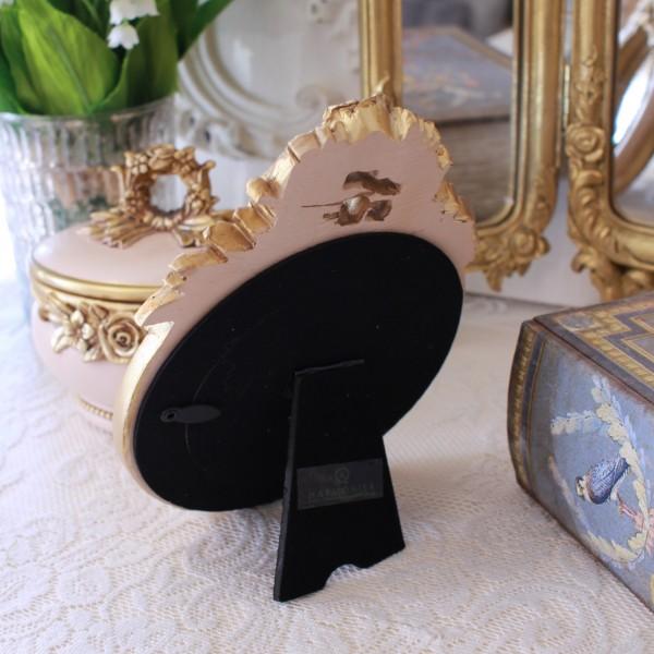 スタンドミラー 卓上ミラー ベルサイユ リボンローズ ミニミラー（147