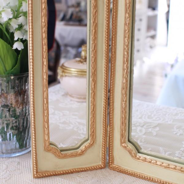 ドレッサーミラー スタンドミラー 三面鏡 ミラー ベルサイユ リボン