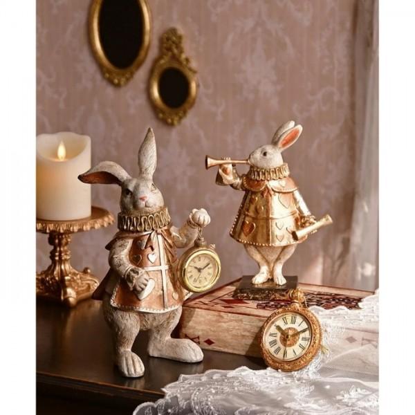 ワンダーランド ラビットクロック 不思議の国のアリス 置物