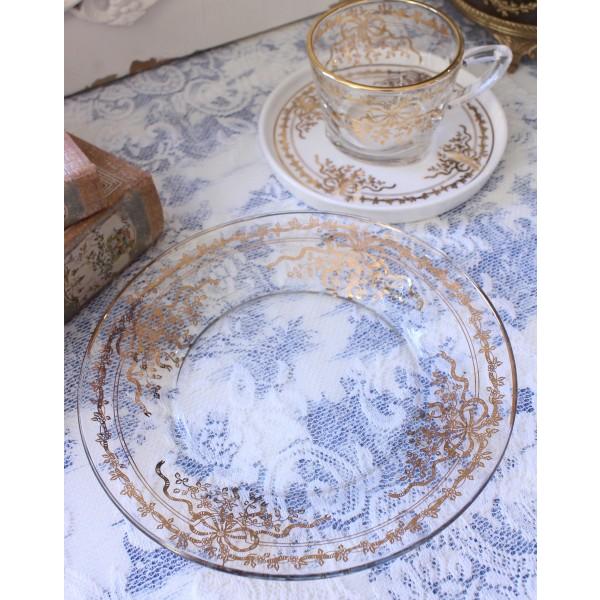 ケーキプレート ガラス食器 ケーキ皿 アンティーク風 洋食器