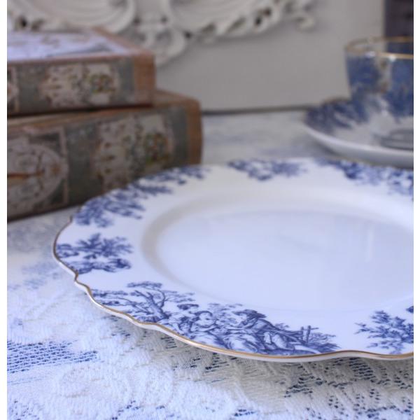 ケーキプレート トワルドジュイ ブルー 洋食器 ケーキ皿 円形 皿