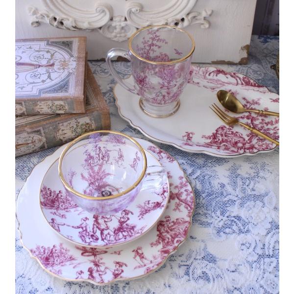 アンティークフレンチ リボンモチーフ コンポート クリスマスプレート