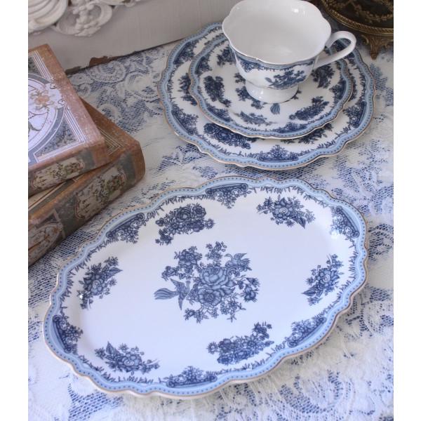 オーバルプレート トワルドジュイ フルール 洋食器 ケーキ皿 楕円 皿