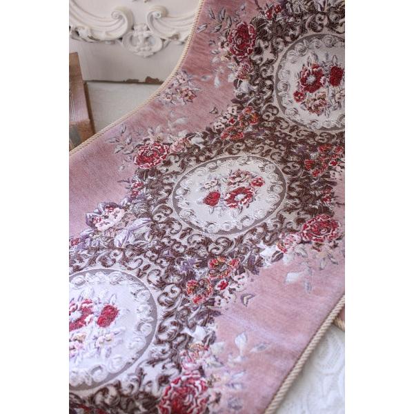 テーブルランナー テーブルセンター ブルー 豪華 高級 120cm 花柄