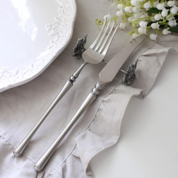 高い素材 カトラリーレスト アンティークシルバー ナイフレスト