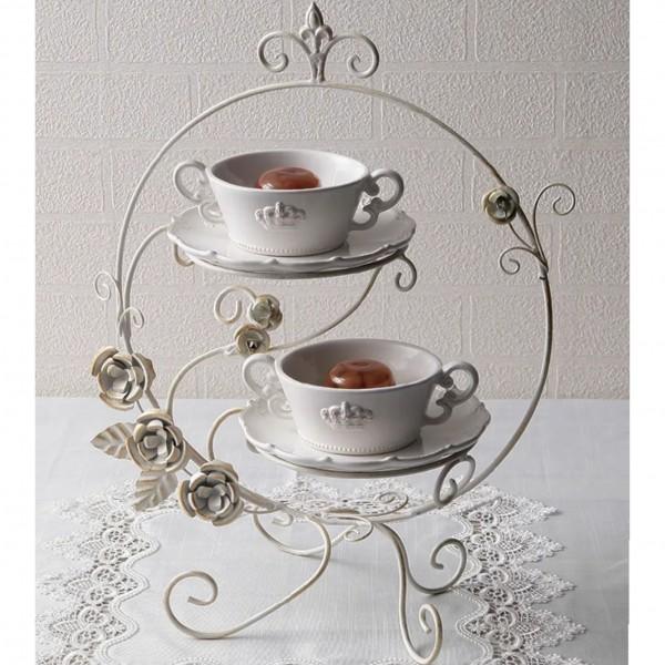 プレートホルダー ケーキスタンド 2段 アフタヌーンティースタンド 2